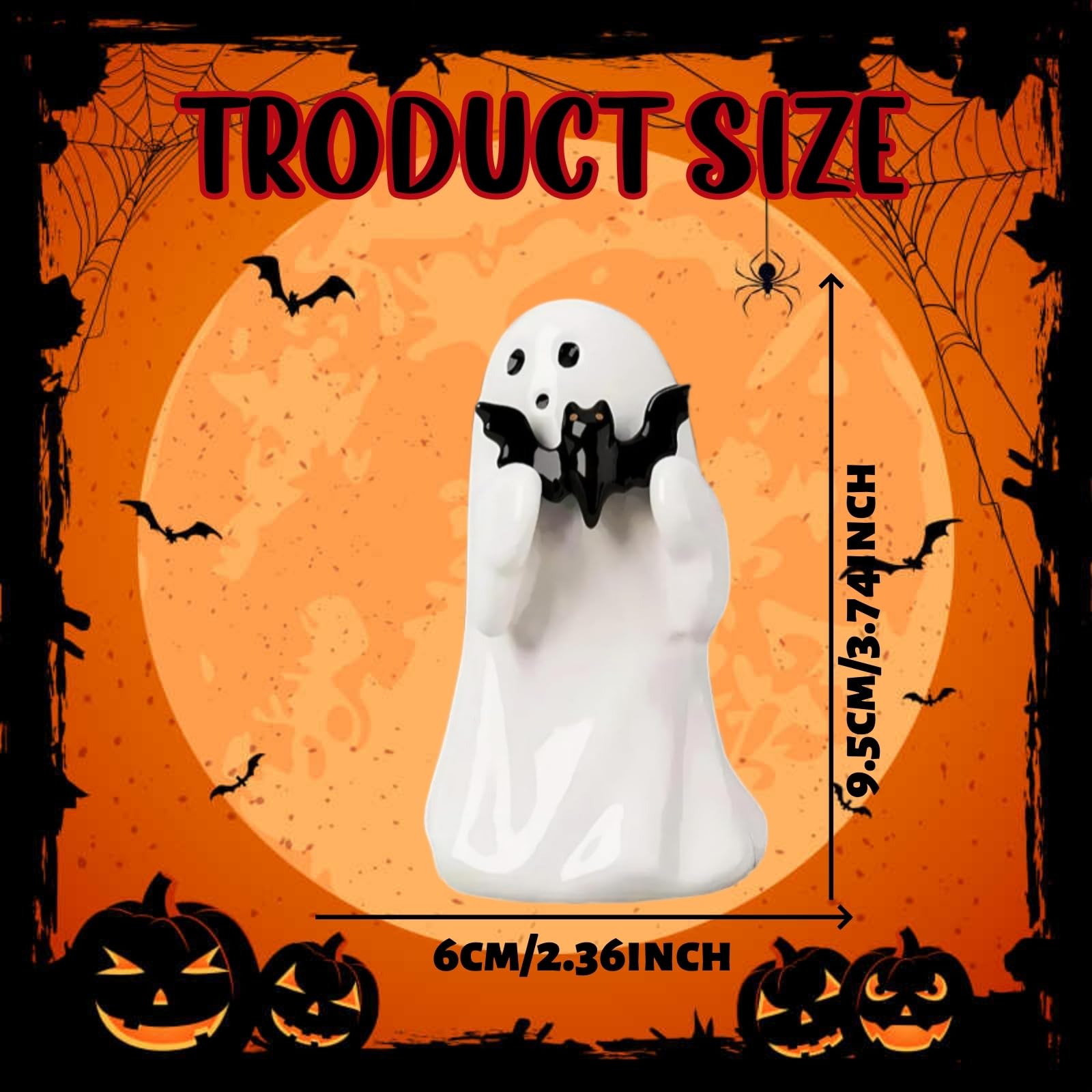 Halloween Ghost Figurine, Halloween Decor Indoor, Cute Finger Ghost Decorations, Funny Finger Ghost Ornaments, Coffee Table Centerpieces Shelf Mantel Display (A)